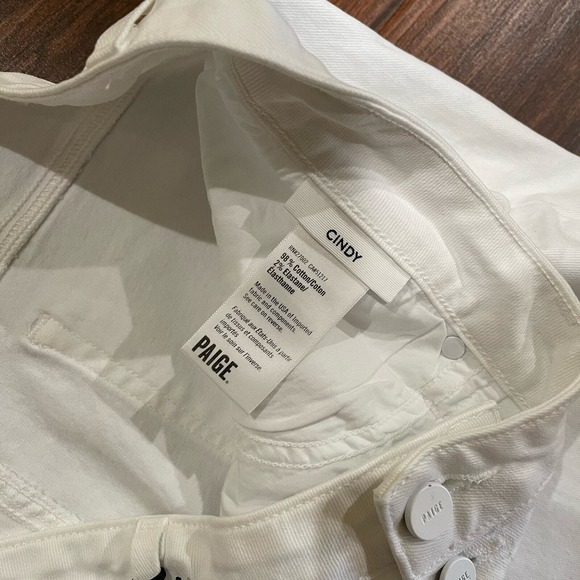 NWT PAIGE Women's 34 Cindy Exposed Buttonfly High Rise Straight Leg‎ White Plus - Picture 6 of 10